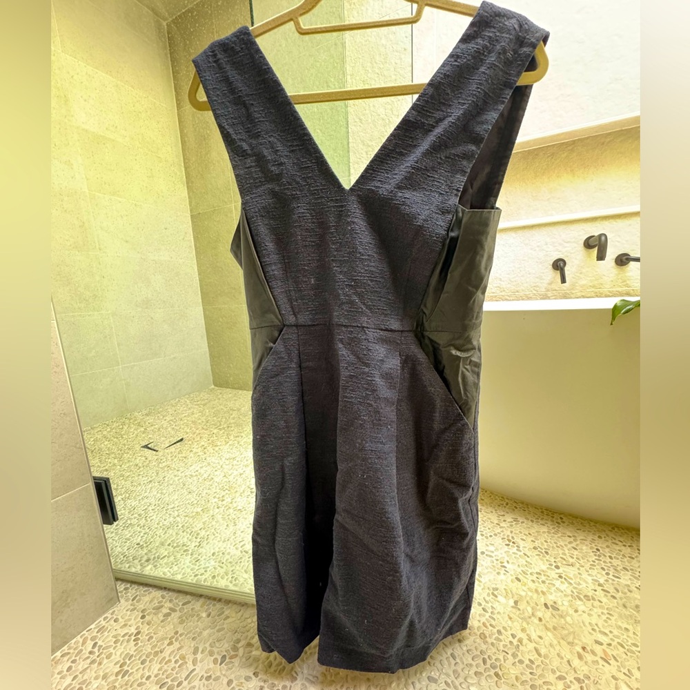 Madewell leather inset ponte knit Dress- size 6